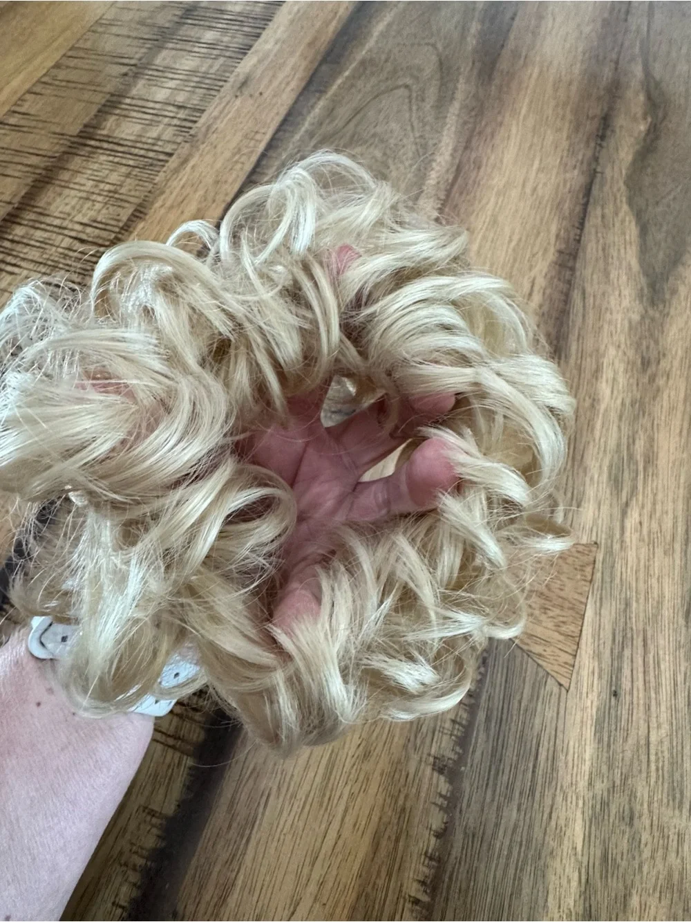 Blonde Curly Hair Scrunchie - Women’s Hair Accessory
